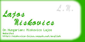 lajos miskovics business card